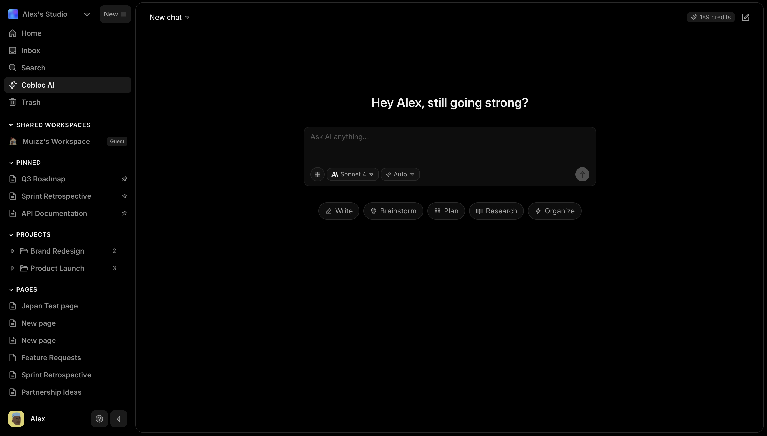 Cobloc AI: workspace assistant, canvas tools & block connections