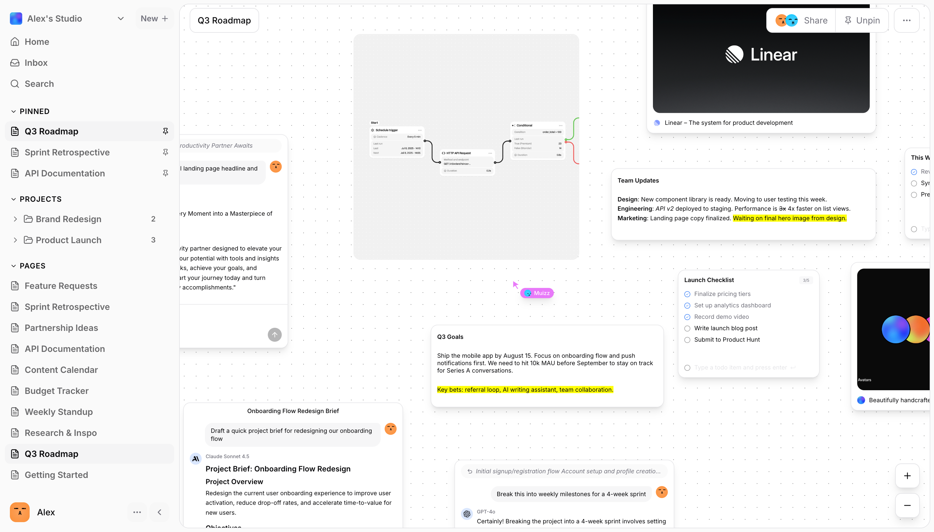 Cobloc canvas overview showing blocks arranged spatially