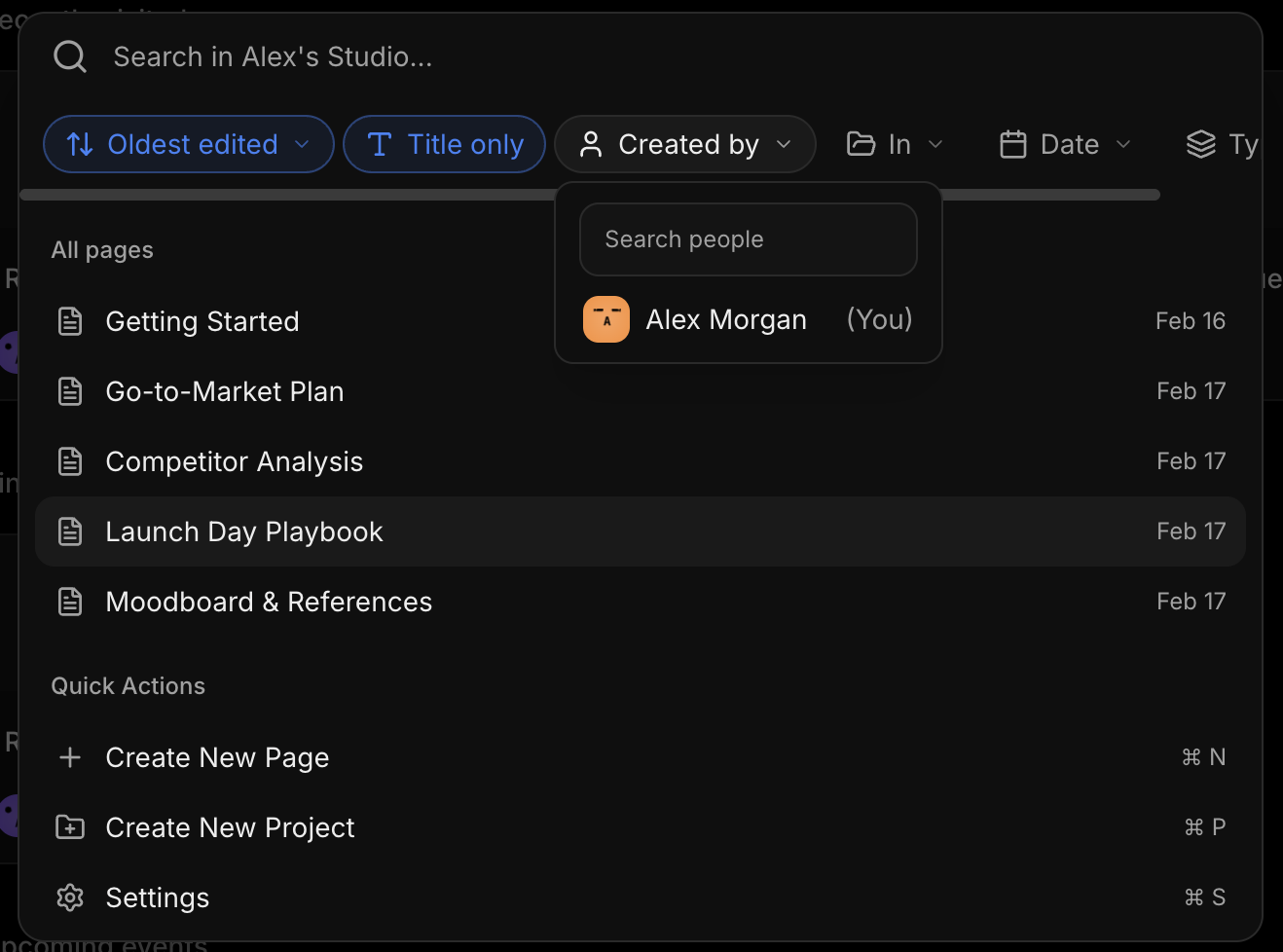 Search modal with filters expanded